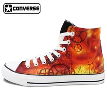Women Men Converse Anime Shoes Man Woman Saber Fate/stay Night Black Design Hand Painted Shoes High Top Sneakers