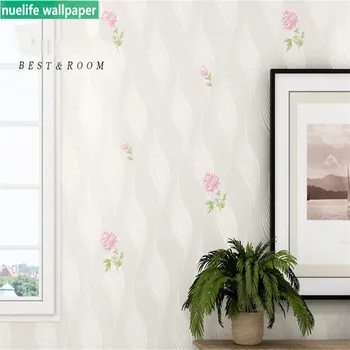 

vertical stripes small flower pattern flocking non-woven wallpaper wedding room living room bedroom garden background wallpaper