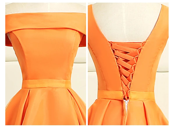 Корсет orange короткие женские Скромные Вечерние платья с вырезом «лодочка Тюль Девушки красивое платье для выпускного вечера сладкий 16 платья Новое поступление H4120