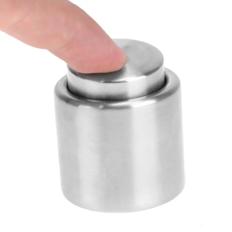 1PCS Red Wine Stopper Stainless Steel Vacuum Sealed Wine Bottle Stopper Cap Champagne Sealer Bar Kitchen Tools Bar Accessories