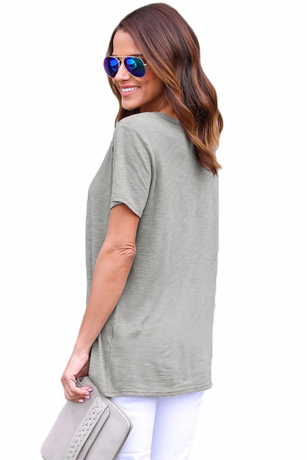 Gray-Short-Sleeves-Lace-up-Slub-Cotton-Tee-LC250014-11-2