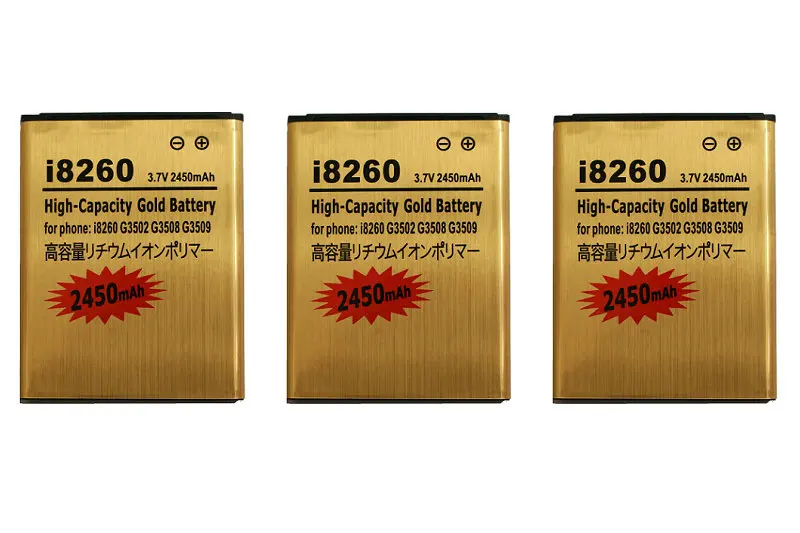 Seasonye 3 шт./лот 2450 мАч B150AE / B150AC сменный золотой аккумулятор для Samsung Galaxy Core i8260 G3508 G3509