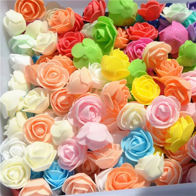 30 шт. дешевые мини ПЭ пены розы голова искусственные DIY цветы шар для свадьбы украшения дома праздничные вечерние товары для дома - Цвет: mix