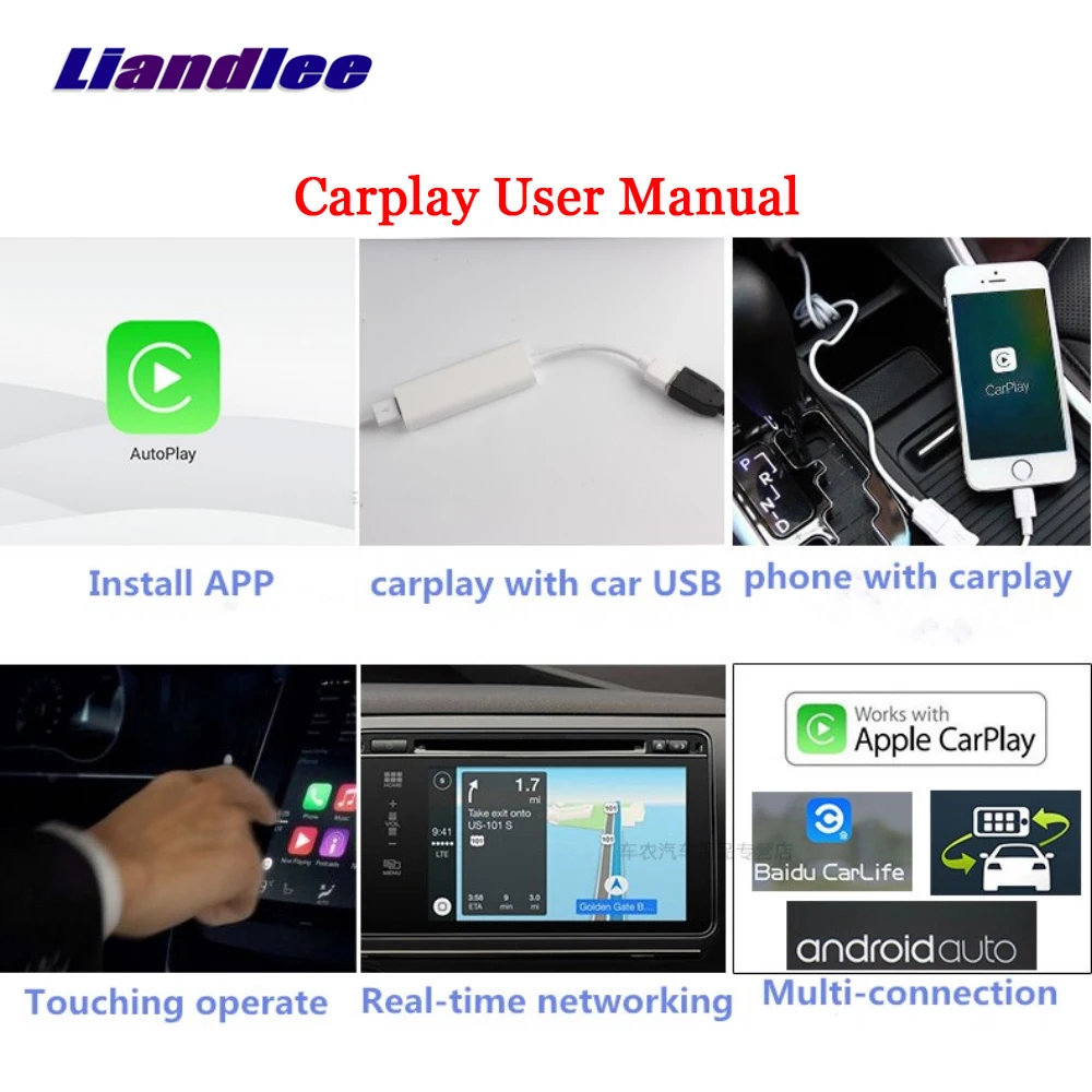 Liandlee Android Car Stereos Real time For Apple iOS USB CarPlay Android Auto GPS Navi Navigation