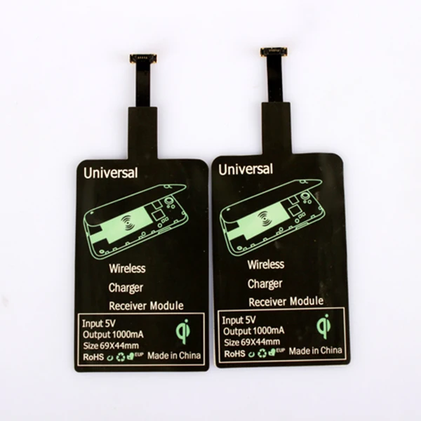 

For Iphone 5 6 6s 7 plus Qi Fast Wireless Charger Receiver Pad for Android Smart phone Type C Charging Coil Accept Adapter
