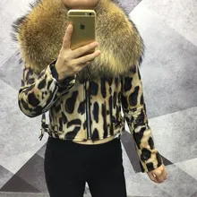 Женская леопардовая кожаная куртка, Женская куртка из натурального меха енота, женская короткая Осенняя кожаная куртка из овчины, модное пальто