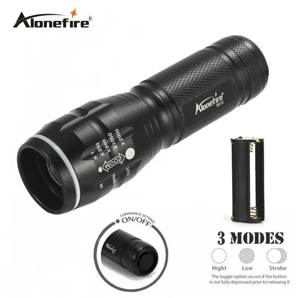 AloneFire SK10 mini zoom led flashlight CREE XPELED Flashlight Zoomable