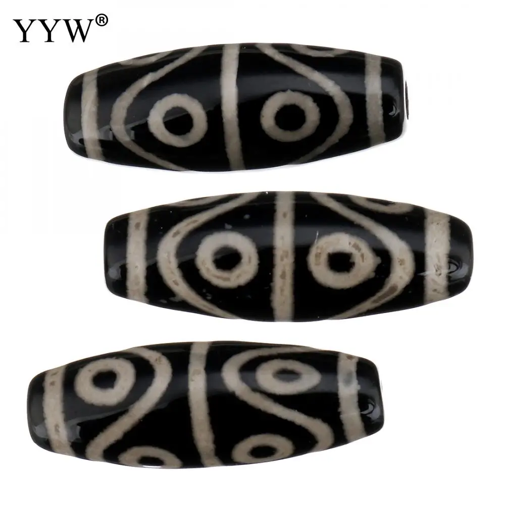 

Natural Tibetan Agates Dzi Beads six-eyed Stone Beads 28x10x10mm Hole Approx 2.5mm 5PCs/Lot Sold By Lot