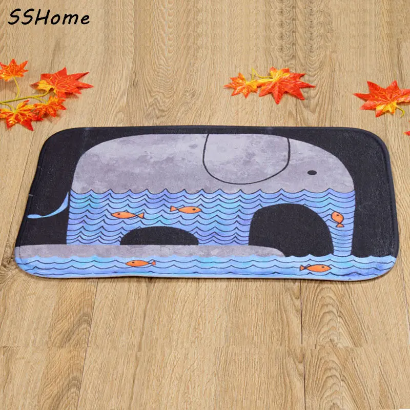New 40x60cm Elephant Bathing Bath Mat Non slip Mats Quality coral