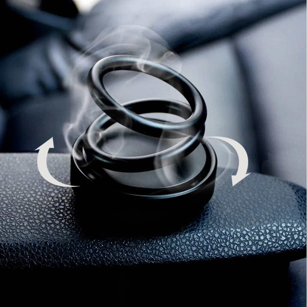 

High-end Double Ring Rotating Designed UFO Car Air Purifier Car Fragrance Incense Base Incense Burners Holder Home Yoga Car Gift