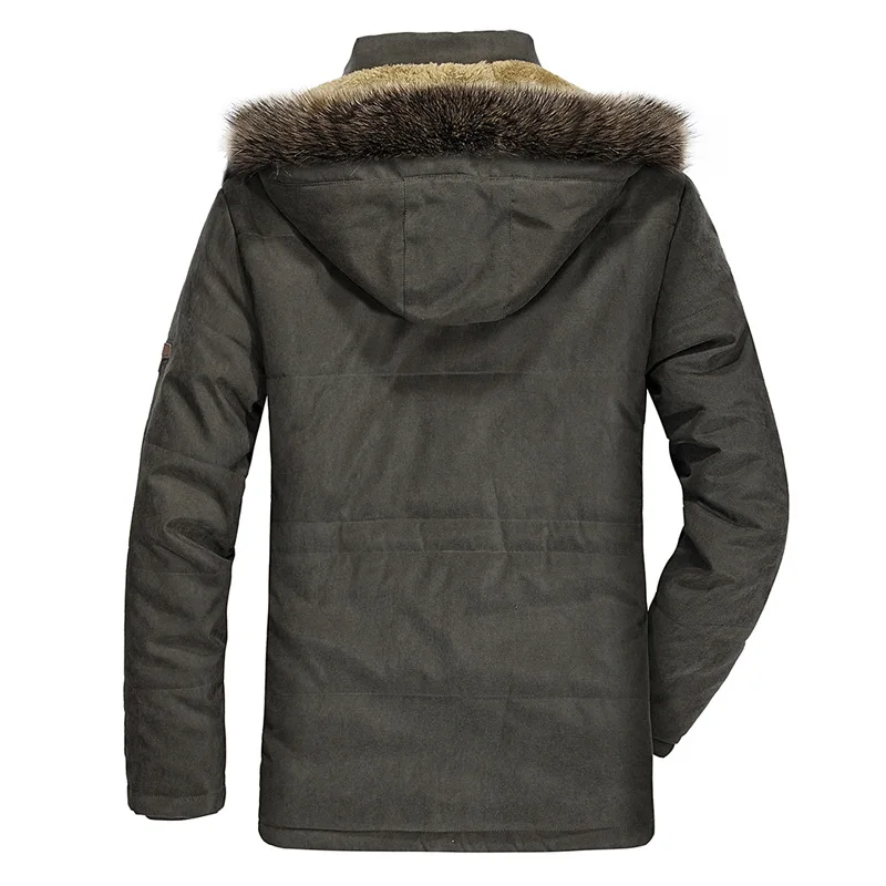 AFS JEEP бренд размера плюс 6XL 7XL хлопок теплая парка пальто повседневная верхняя одежда с капюшоном из искусственного меха ветровка с несколькими карманами мужская куртка