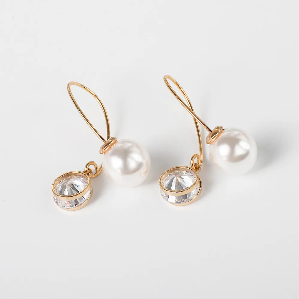 

Hot Sale Simple Cross Imitation Pearl Earrings 2019 New Accessories Wholesale Jewelry Female Long Section Earrings Bijoux Gift