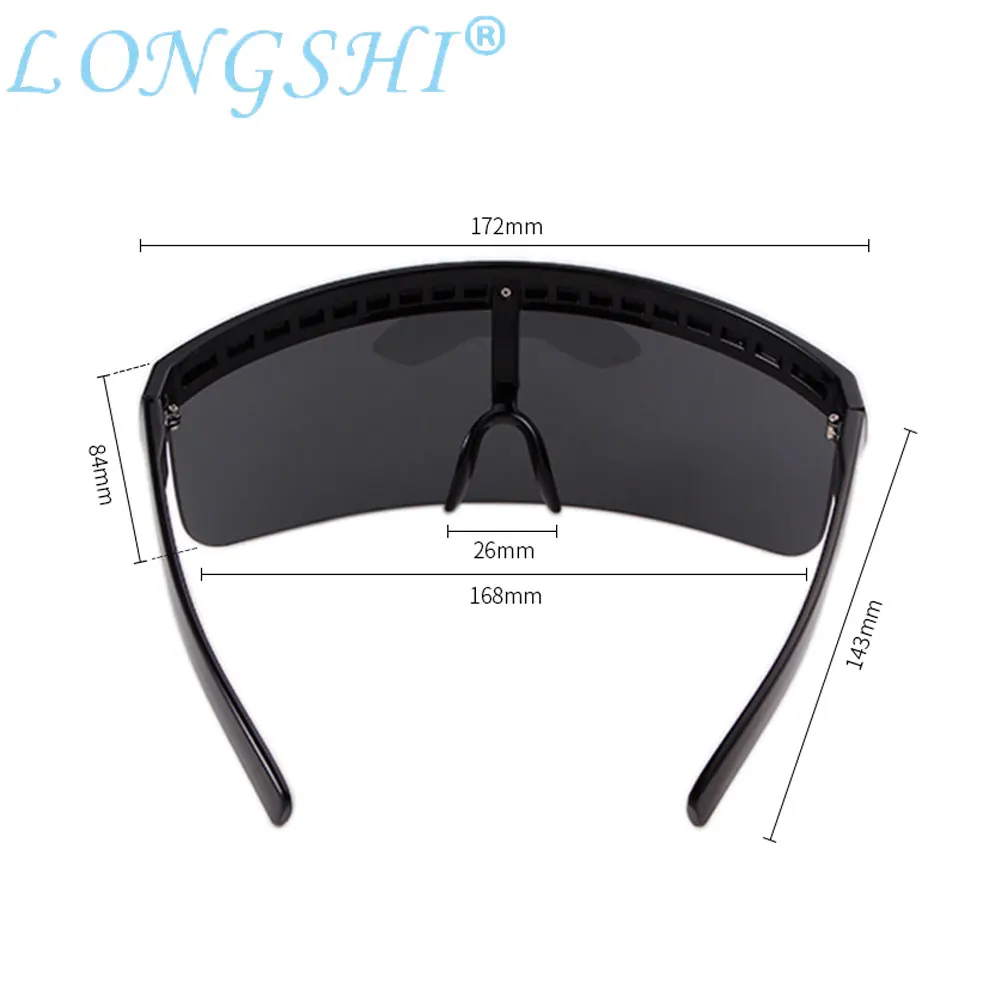 Oversize Shield Visor Sunglasses Flat Top Sunglasses Mono Mirrored Lens Large with UV Protection Driver Goggles Plus