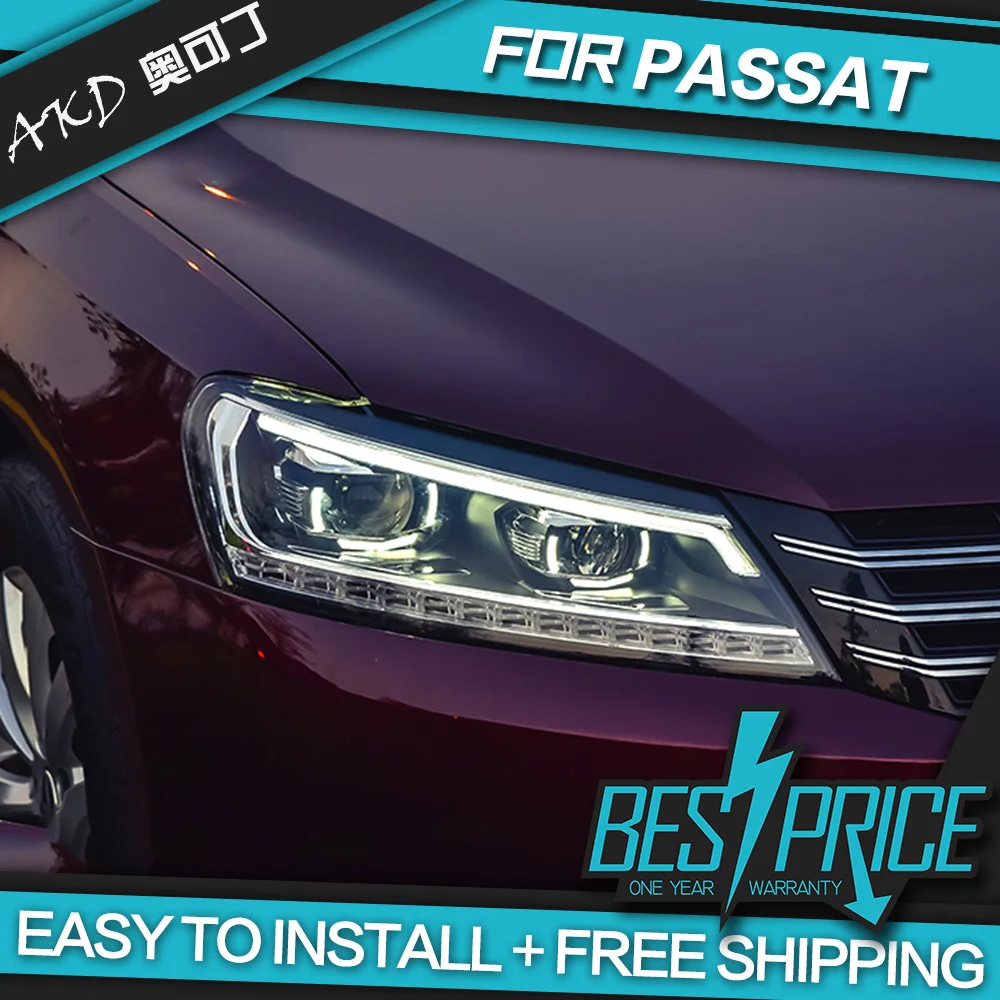 Автомобильный Стайлинг для Passat B7 US фары 2012- светодиодный фонарь светодиодный DRL динамический сигнал Hella 5 Bi-Xenon объектив проектора Hid D2H