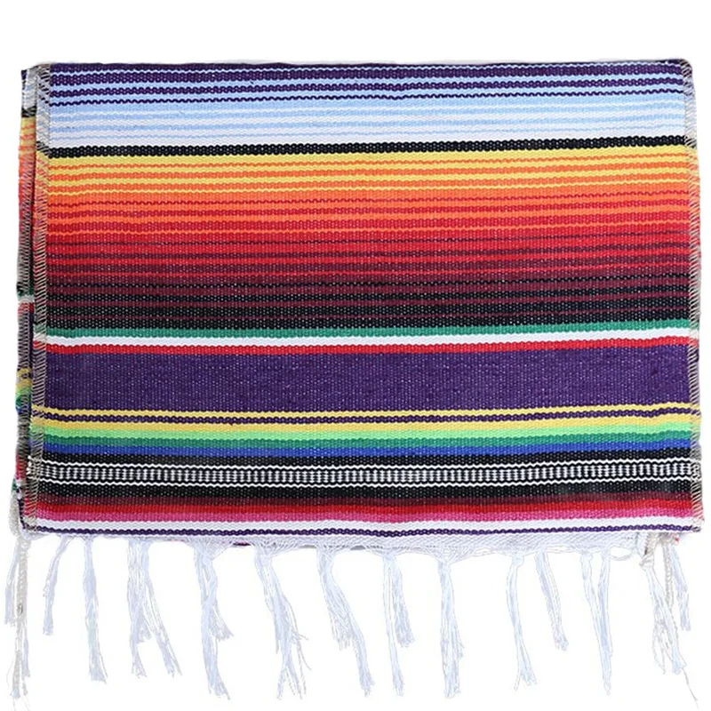 

Pack Of 6 14 X 84 Inch Mexican Serape Table Runner For Mexican Party Wedding Decorations Fringed Cotton Table Runner