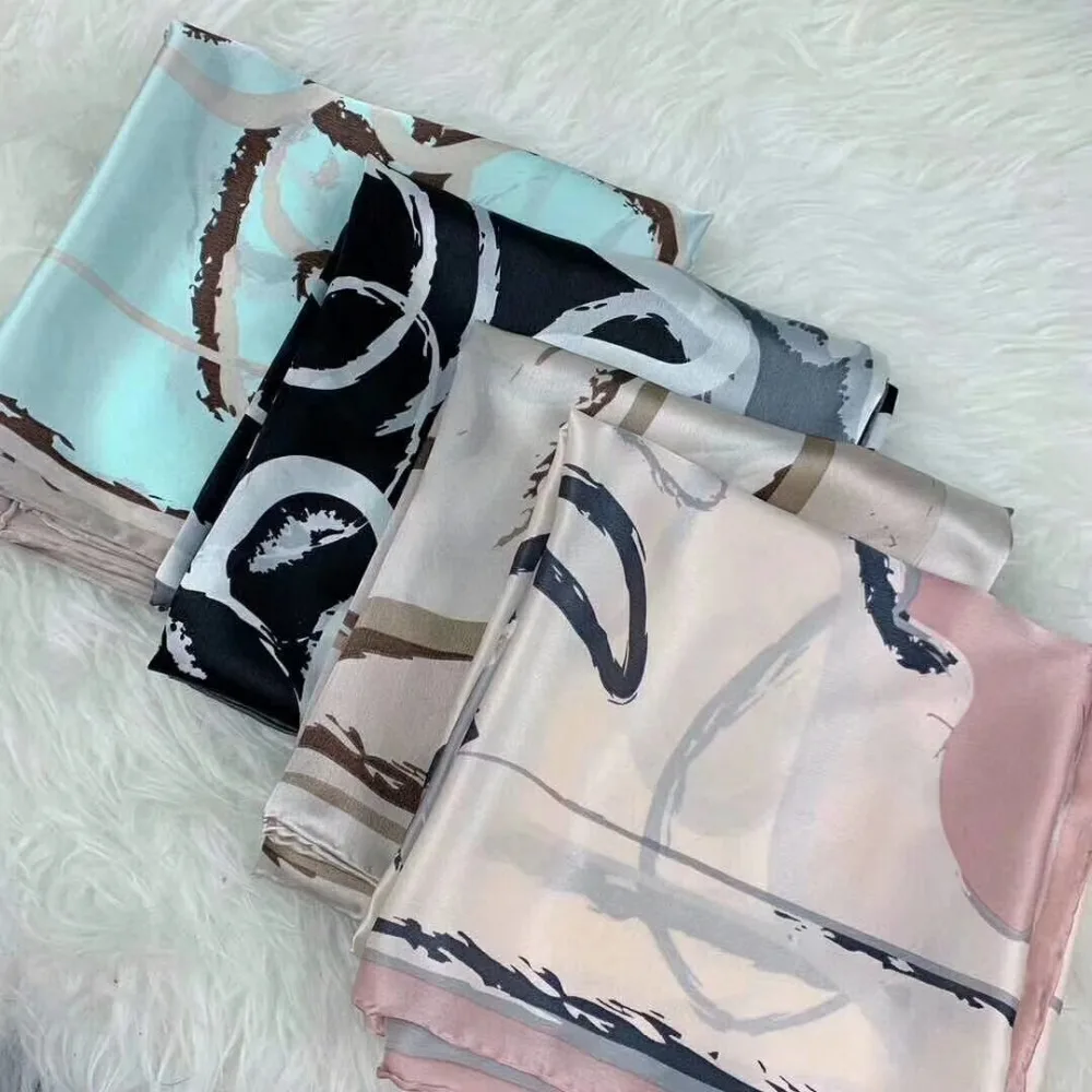 

Scarf Women Silk Scarf Luxury Brand Scarf Shawl and Wraps For Ladies Solid Neckerchief