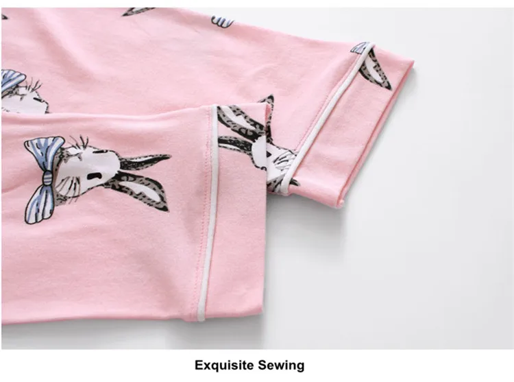 Kids pajamas sleepwear kids clothing sets children pink blue pijamas 07