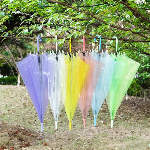 Wholesale Clear Transparent Plastic Rain Umbrella PVC RainStopper Dome Bubble Rain Sun Shade