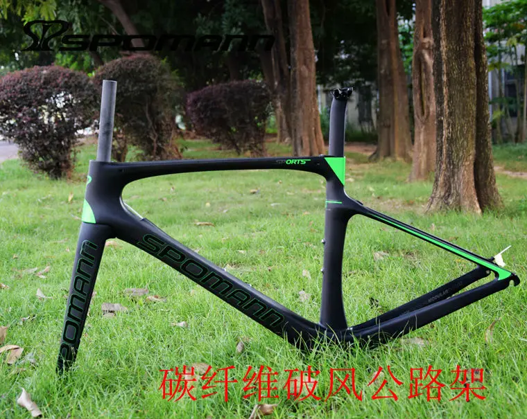 Perfect Newest 3 colors SPOMANN Racing 700C Road bike matte UD full carbon fibre bicycle frames+fork+seatpost+headsets+BB Free shipping 6