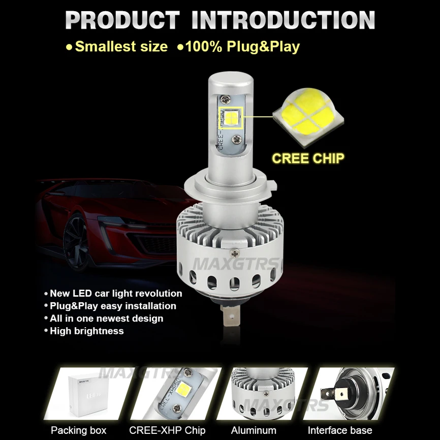 2 шт. Автомобильные светодиодные лампы H4 H7 H8/H11 HB3/9005 HB4/9006 6000 лм|h7 led|h4 h7 ledheadlight h4 |