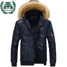 Жан di Ji ПУ брендовая одежда Для мужчин зимняя куртка с капюшоном и воротником с Мех животных зимние Мужские парки Для мужчин 130