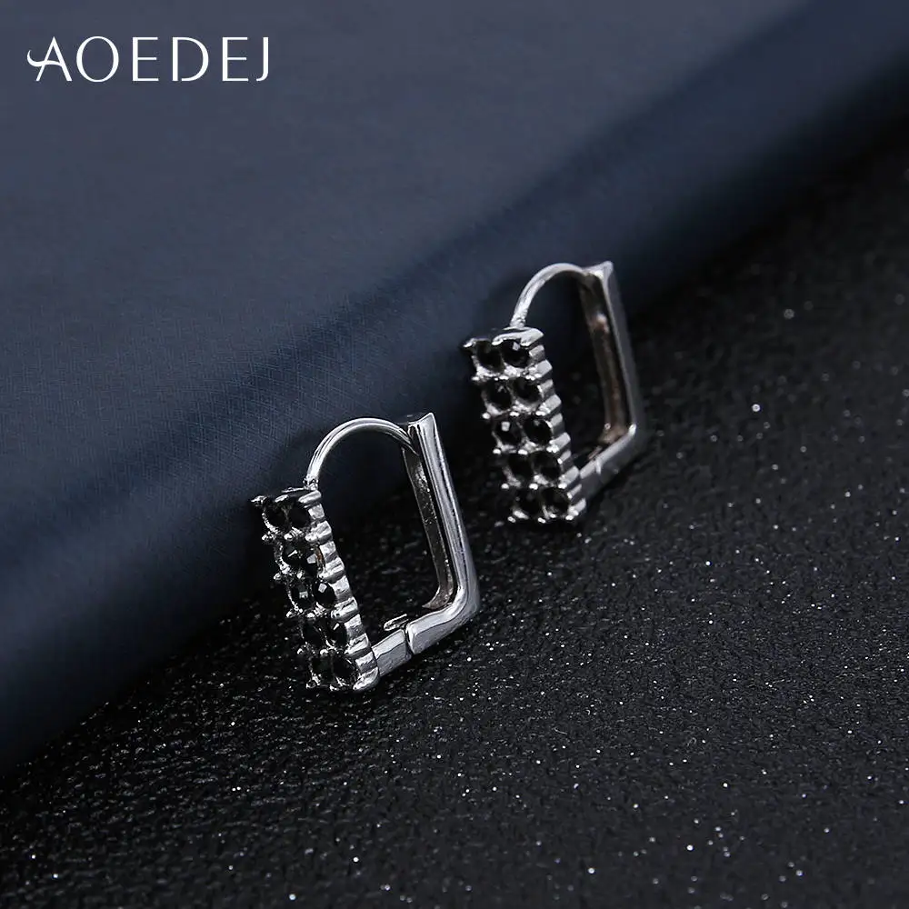 AOEDEJ черные хрустальные серьги-кольца для мужчин из нержавеющей стали круглая прозрачная серьга AAA кубические серьги с цирконием Ювелирная пряжка