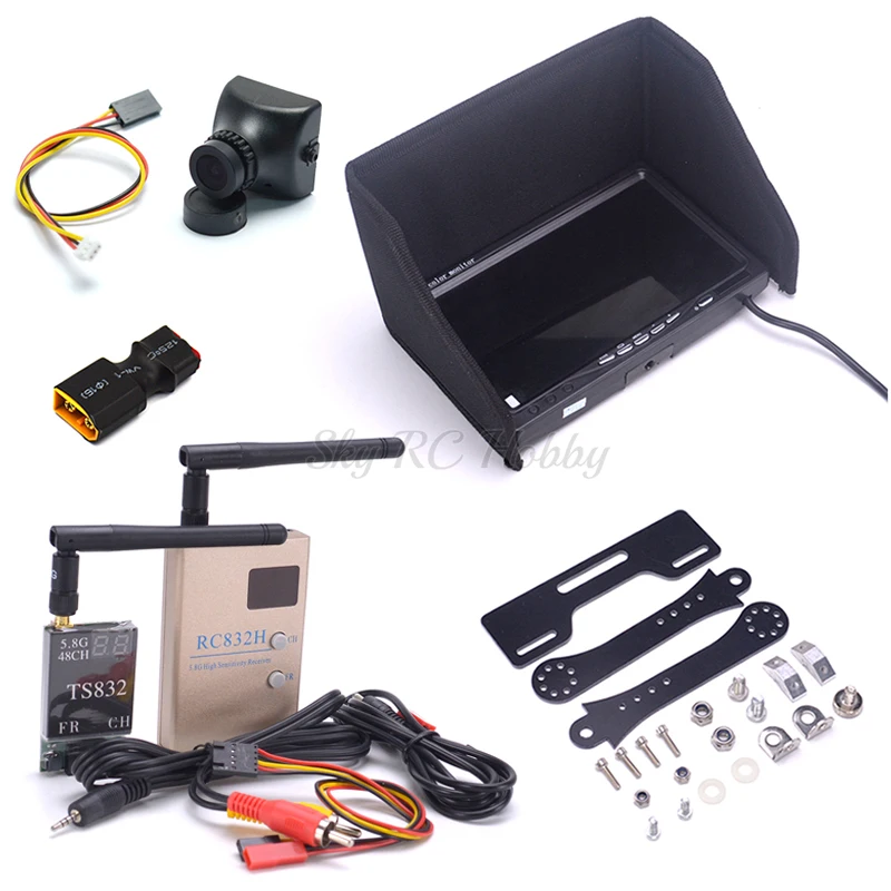  FPV Combo System NO Blue 7 inch LCD 1024 x 600 Monitor Mount Holder 700TVL Camera 5.8Ghz 600mw 48CH