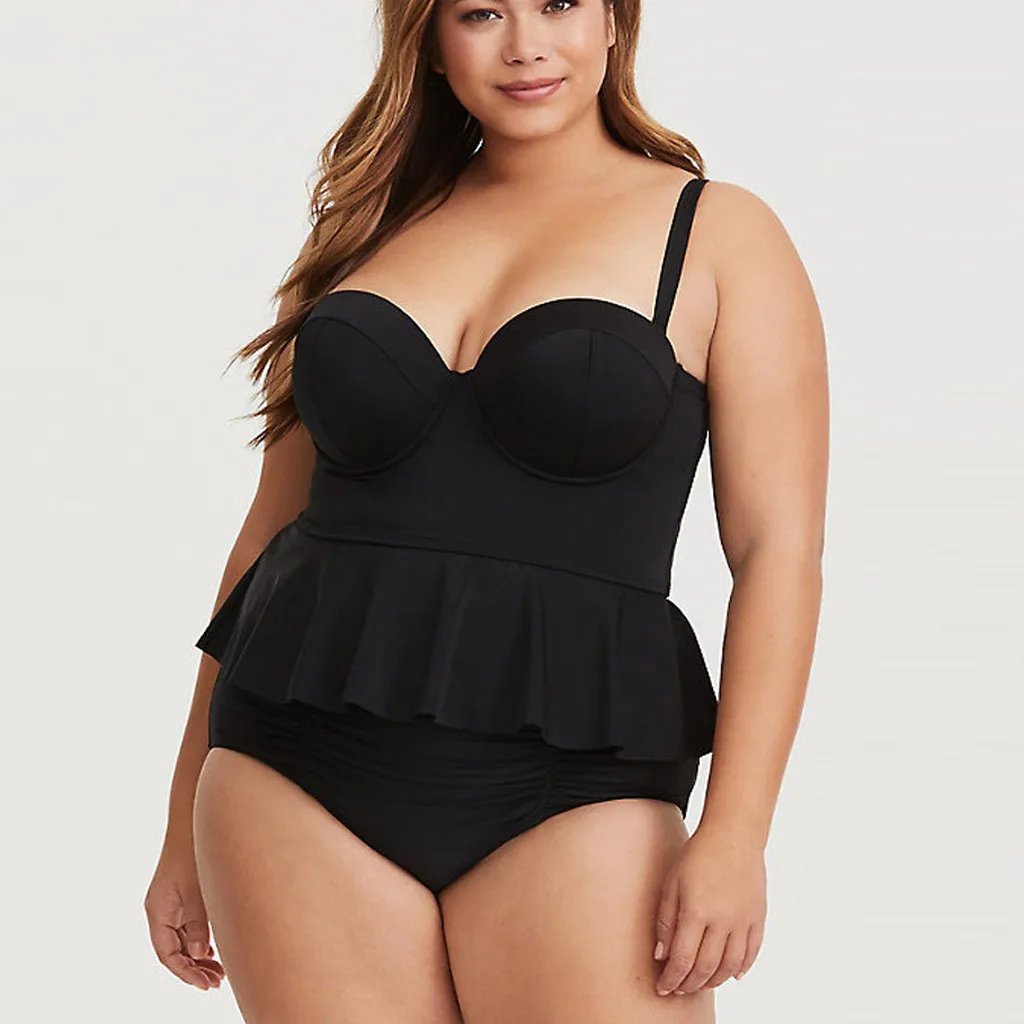 

KLV 2019 TOP Sexy Womens Plus Size Printed Bikini Set Swimwear Beach Swimsuit hot Set Beach Monokini Bathing Swimwear Bikini5.18