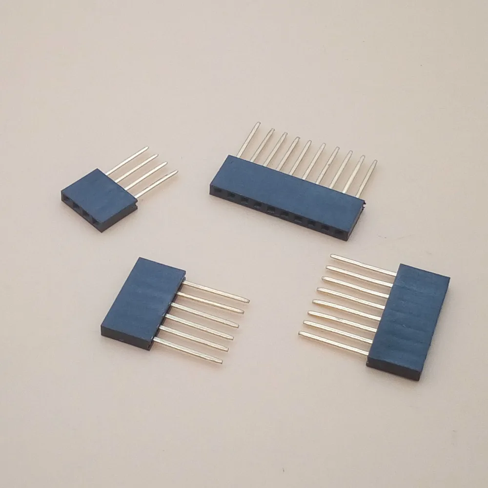 50 шт. 4Pin 6Pin 8Pin 10Pin однорядные женские штырьки 2,54 мм Шаг прямой контакт длинный 11 мм разъем для Arduino PCB
