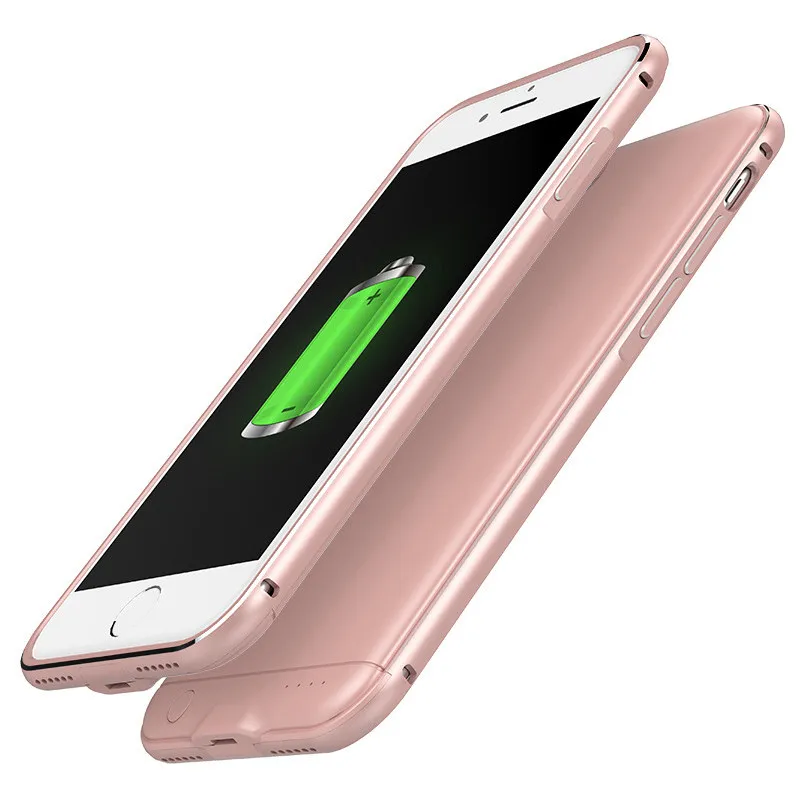 Чехол для аккумулятора с металлической рамкой для Iphone 7 Plus, чехол для зарядного устройства, чехол для смартфона, внешний аккумулятор для Iphone 7 Plus, чехол для аккумулятора - Цвет: rose gold
