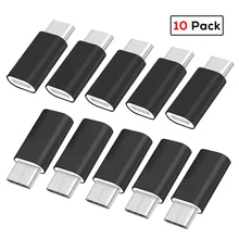 10 pacote usb adaptador tipo c para micro usb otg cabo tipo-c conversor conector para samsung s10 a50 a40 a70 huawei p20 lite p30
