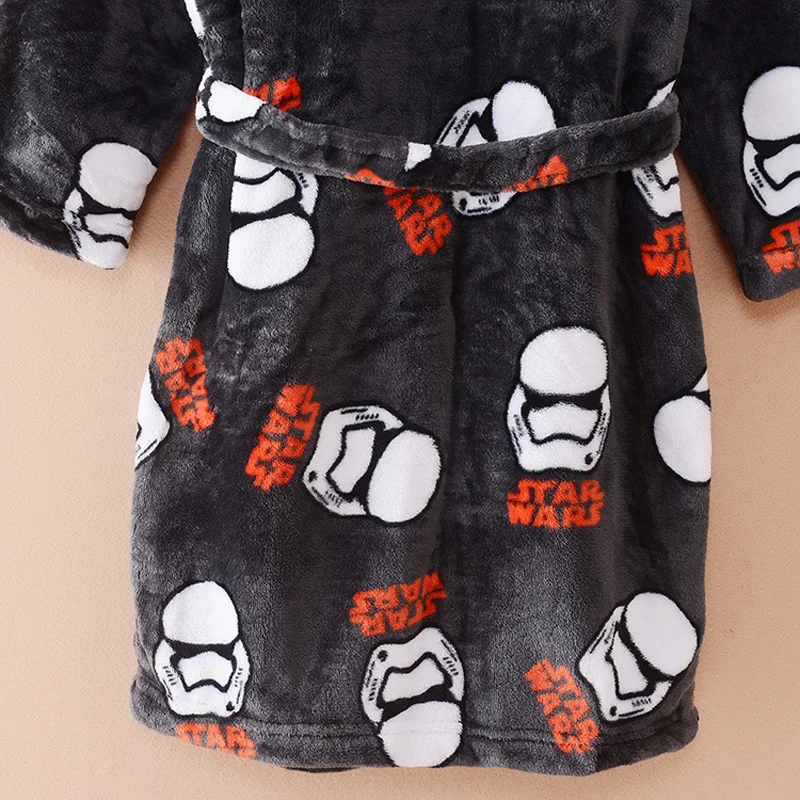 Star War Kids The storm troops Bathrobe Cospaly Imperial Stormtrooper Coral Fleece Pajamas Winter Children Sleepwear Bath robes8