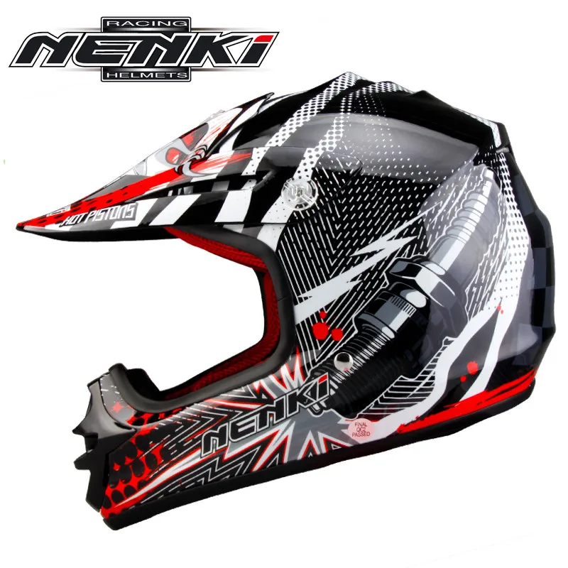 NENKI детский мотоциклетный шлем для мотокросса детский шлем Capacete Casco Enfant Moto MTB для мальчиков DH Байк Молодежный каск - Цвет: Красный