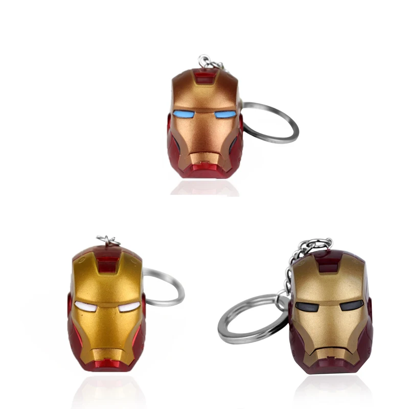 

Marvel Super Hero The Avengers Iron Man Mask resin Pendent Keychain Keyring High Quality Gift For Fans Llaveros Movie Jewelry