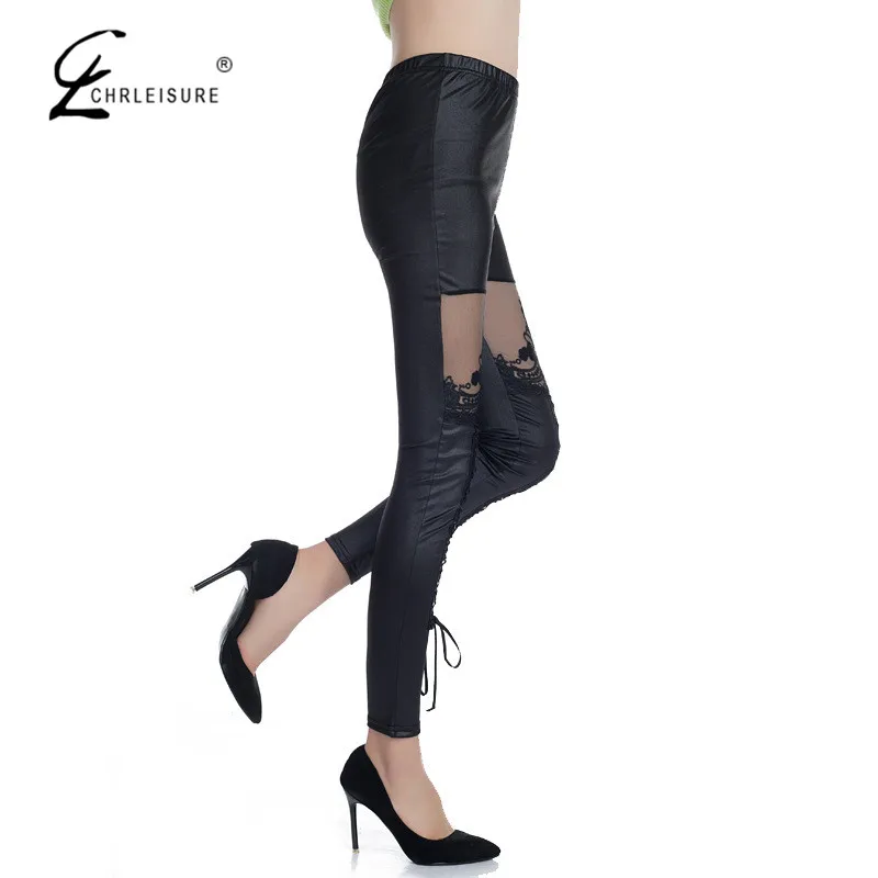 CHLEISURE S XL женская Sexy Кружева Лоскутная Punk Rock Леггинсы Повседневная Leeging Calzas Deportivas