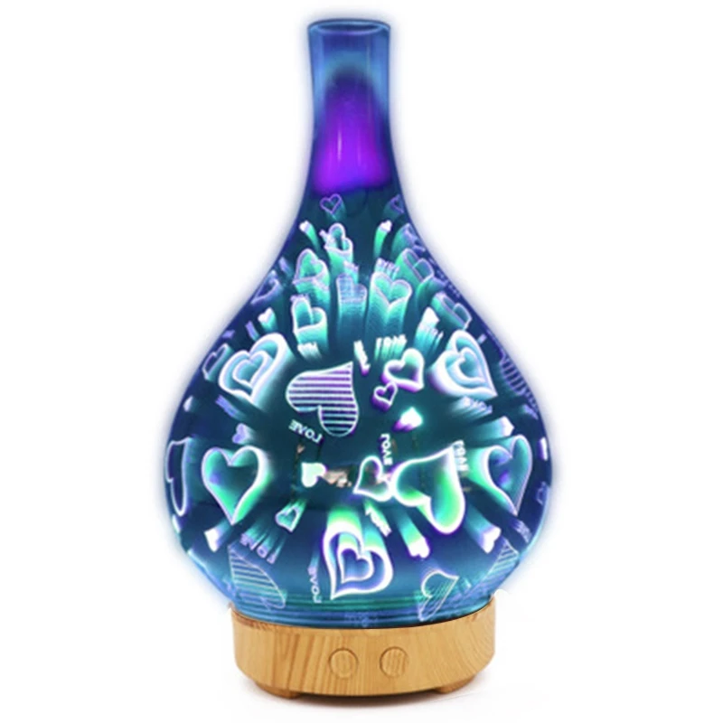 

HOT!Ultrasonic Air Humidifier 3D Heart Led Night Light Essential Oil Aroma Diffuser Aromatherapy Machine Moistener Atomizer Us
