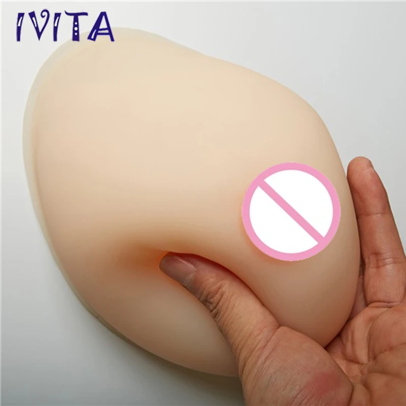 

IVITA 2400g White Crossdresser Silicone Artificial Breast Forms For Men Drag Queen Boobs Prosthesis Super Soft