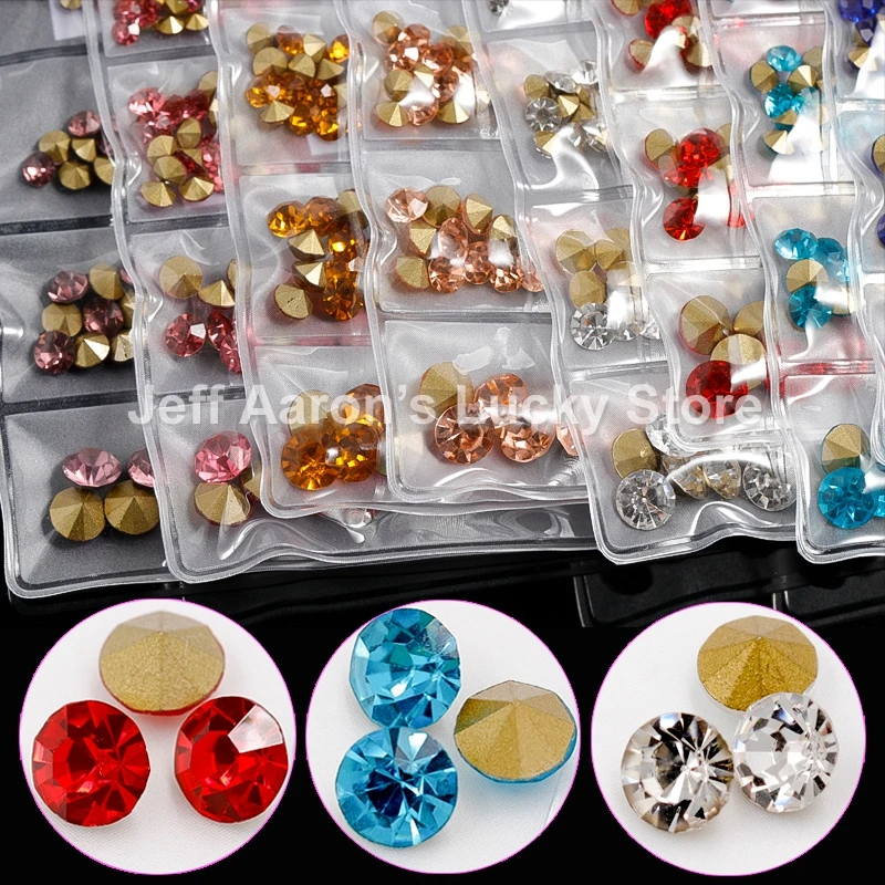 

Mixed sizes sharp bottom resin glitter nail art decorations rhinestones manicure fake nails accessories tool pointed diamond
