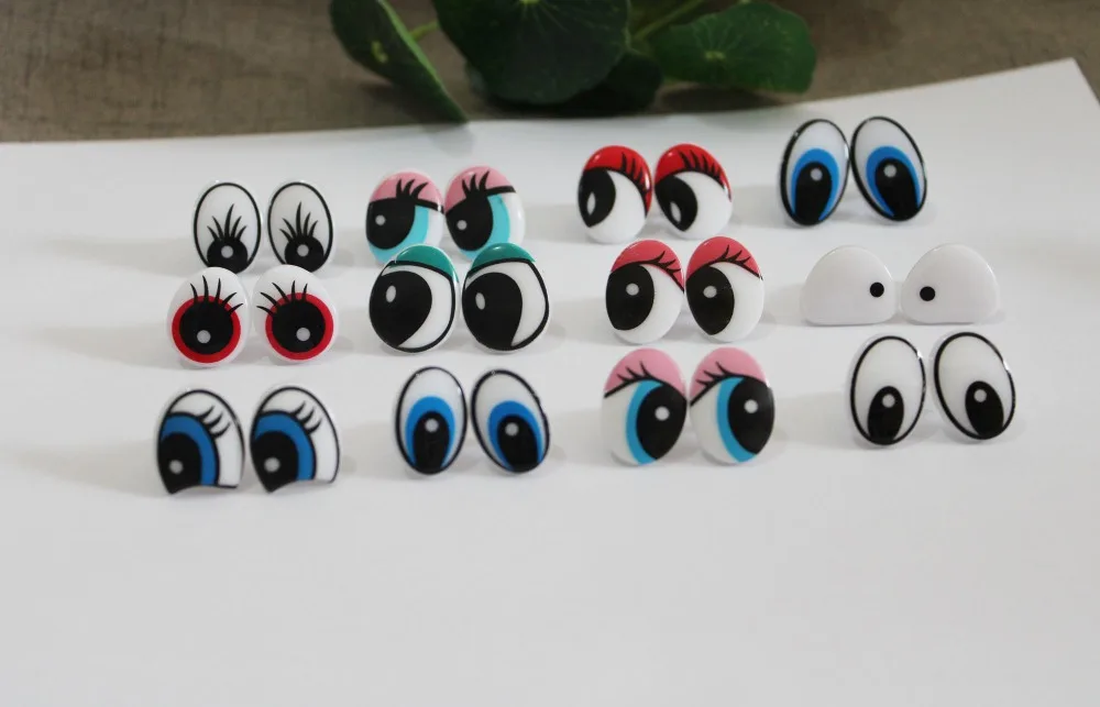 24pcs/lot mix styles cartoon plastic safety toy eyes& washer for diy plush doll-12 styles option