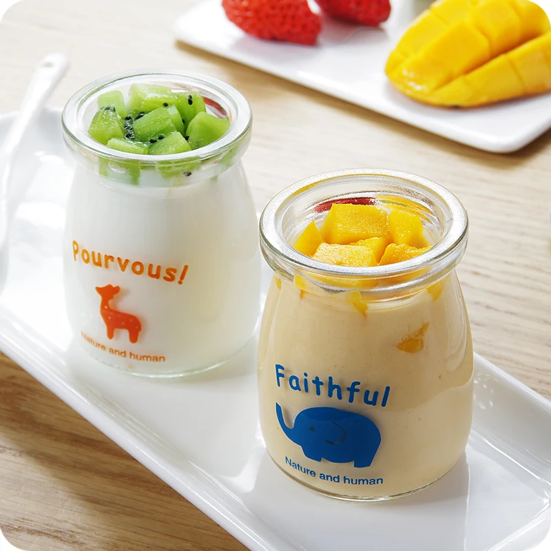 1pc Glass Pudding Bottle Yogurt Cup Milkshake Cup Mousse Cup Home