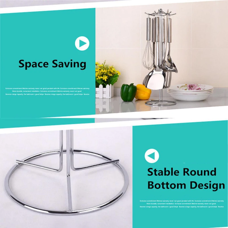 JX-LCLYL New Stainless Steel Kitchen Cooking Utensil Tool Set Organizer Rack Holder Stand