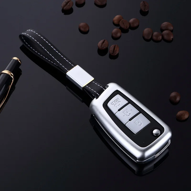 

Aluminum Alloy Flip Key Cover Case Keychain Frame Shell Holder For Nissan Qashqai Succe X-trail Sylphy Tiida Livina Keys