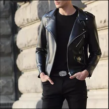 Мотоциклетная куртка из искусственной кожи, мужская кожаная одежда, мужская верхняя одежда, повседневное пальто, парикмахерские костюмы для ночного клуба на осень и зиму