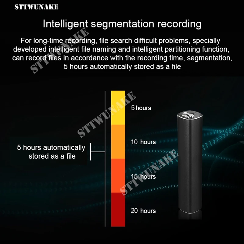  STTWUNAKE originale Mini Audio Voice Recorder 600 ore di registrazione Magnetica professionale HD D