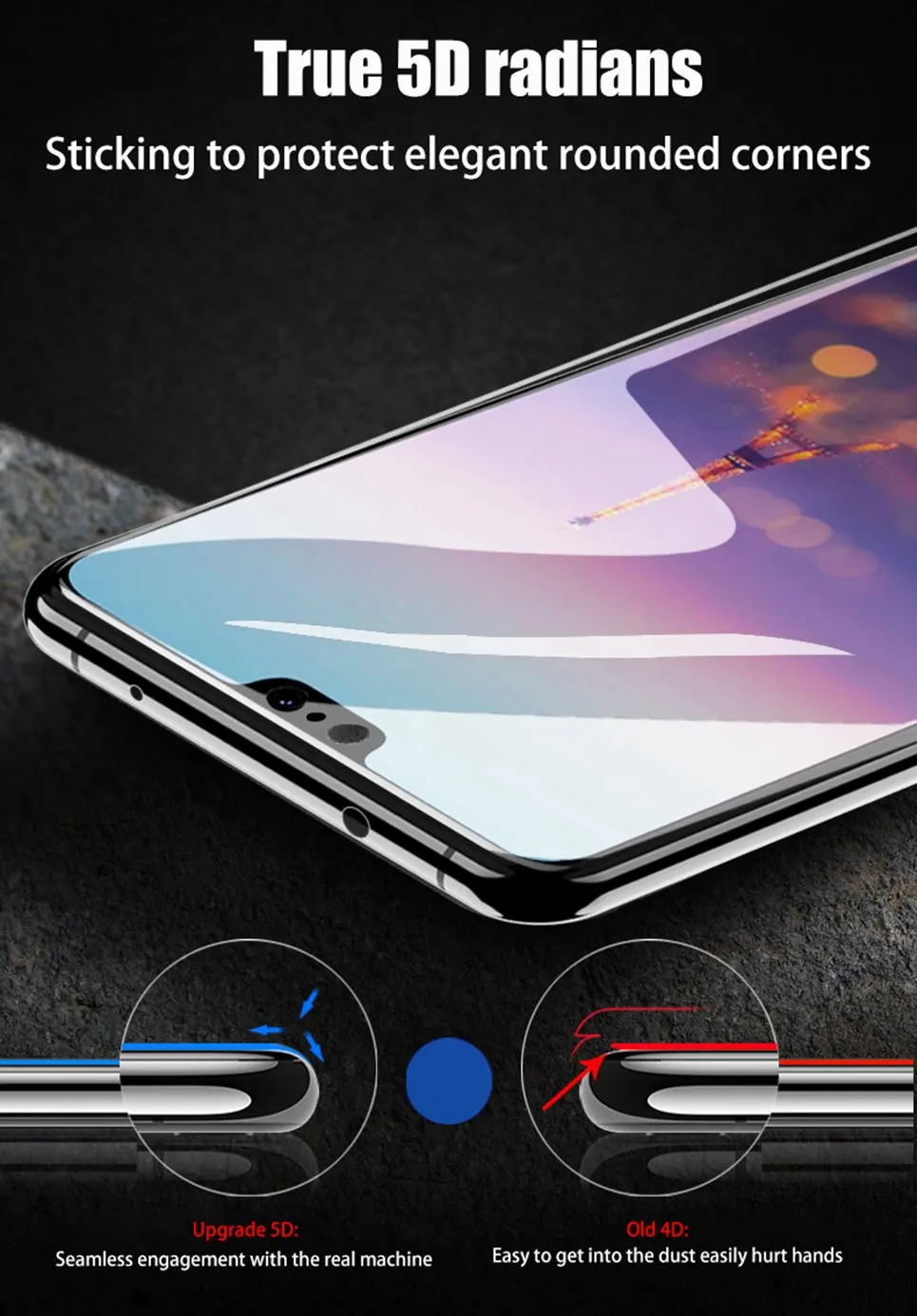 Tempered Glass For Huawei Honor 8X 5D 9H Full Cover Glass For Huawei Honor 8C P20 Lite P10 P Smart Nova 3 3i Screen Protector 3D (6)