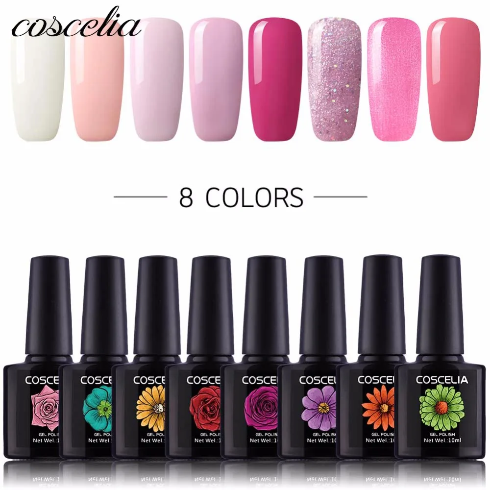 8 Colors UV Gel Nail Polish Kit Gel For Nail Art Semi Permanent Polish