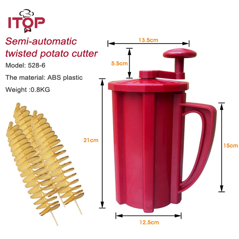 1 IN 1 Commercial Manual Potato Cutter Potato Ribbon Cutter Drill Twist