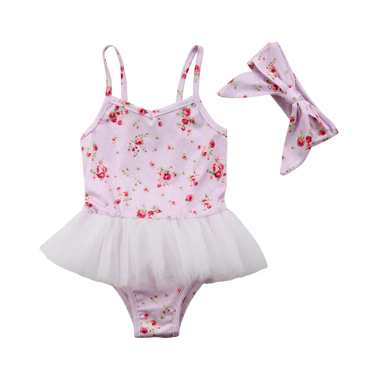 Newborn Toddler Cute Baby Girl Bodysuits Lace Flower Clothes Tutu Outfits Jumpsuit Sleeveless