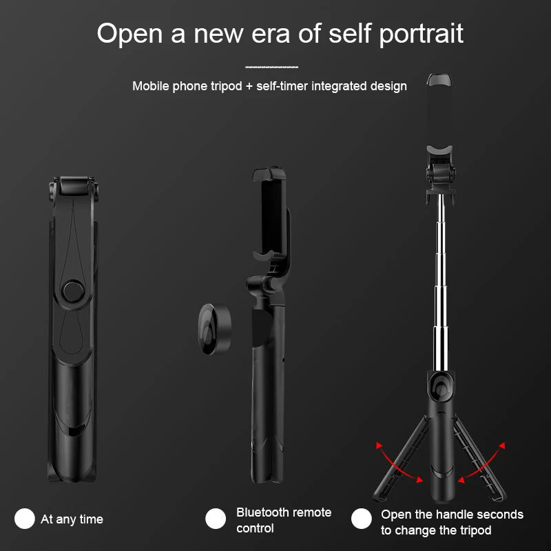 Tripod Selfie Stick For iPhone X 8 7 6S Plus Foldable Bluetooth Wireless Handheld For Android For Samsung For Xiaomi For Huawei