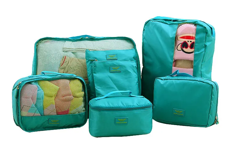 7 шт./лот, набор чемоданов, аккуратный чемодан, сумка-Органайзер для мужчин и женщин, деловые аксессуары для путешествий, упаковочные кубики